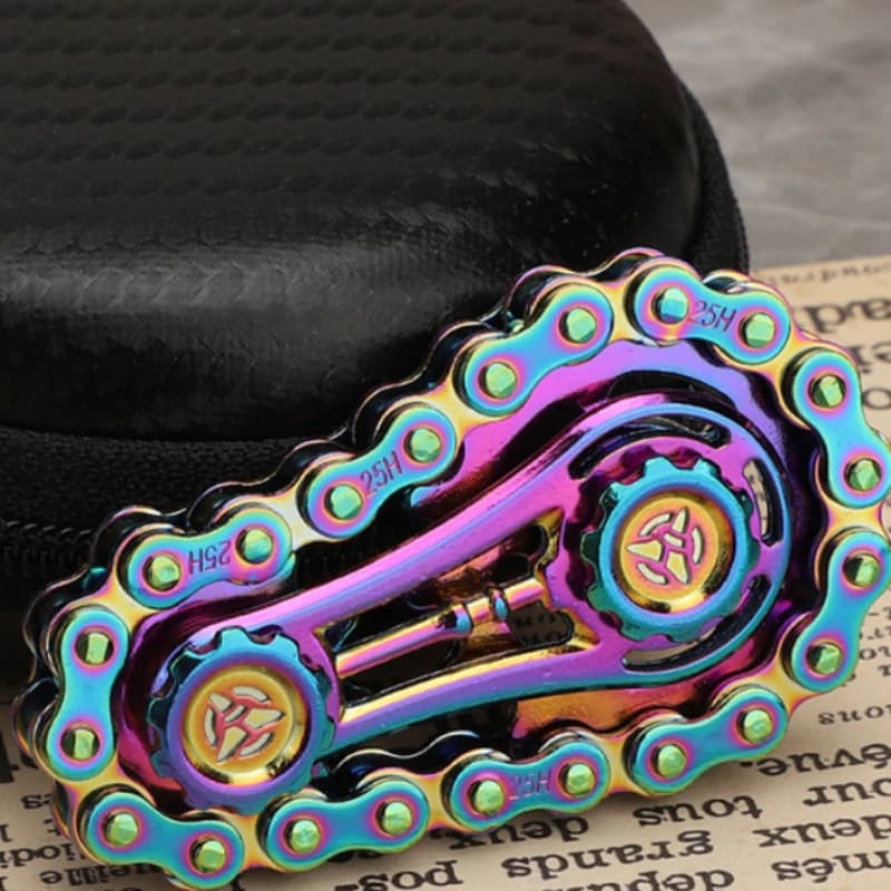 Arcobaleno EDC Catena dentata Punta delle dita Giroscopio Giocattoli Pignone in metallo Volano Fidget Spinner per adulti Bambini Rullo antistress
