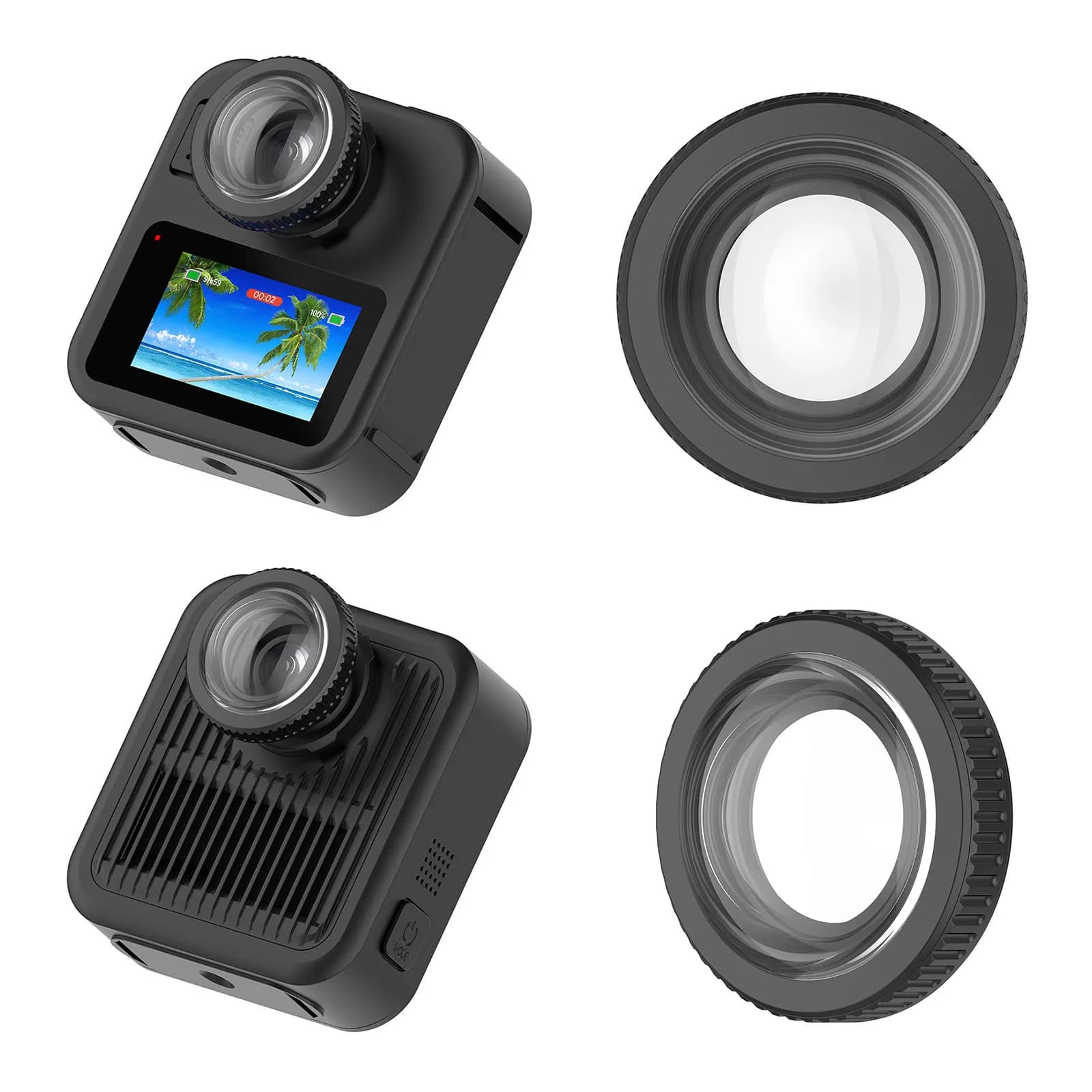 2Pcs HD Lens Protector Cover for Go Pro MAX 2 Action Camera Accessories Lens Protector Tempered Glass Scratch-Resistant