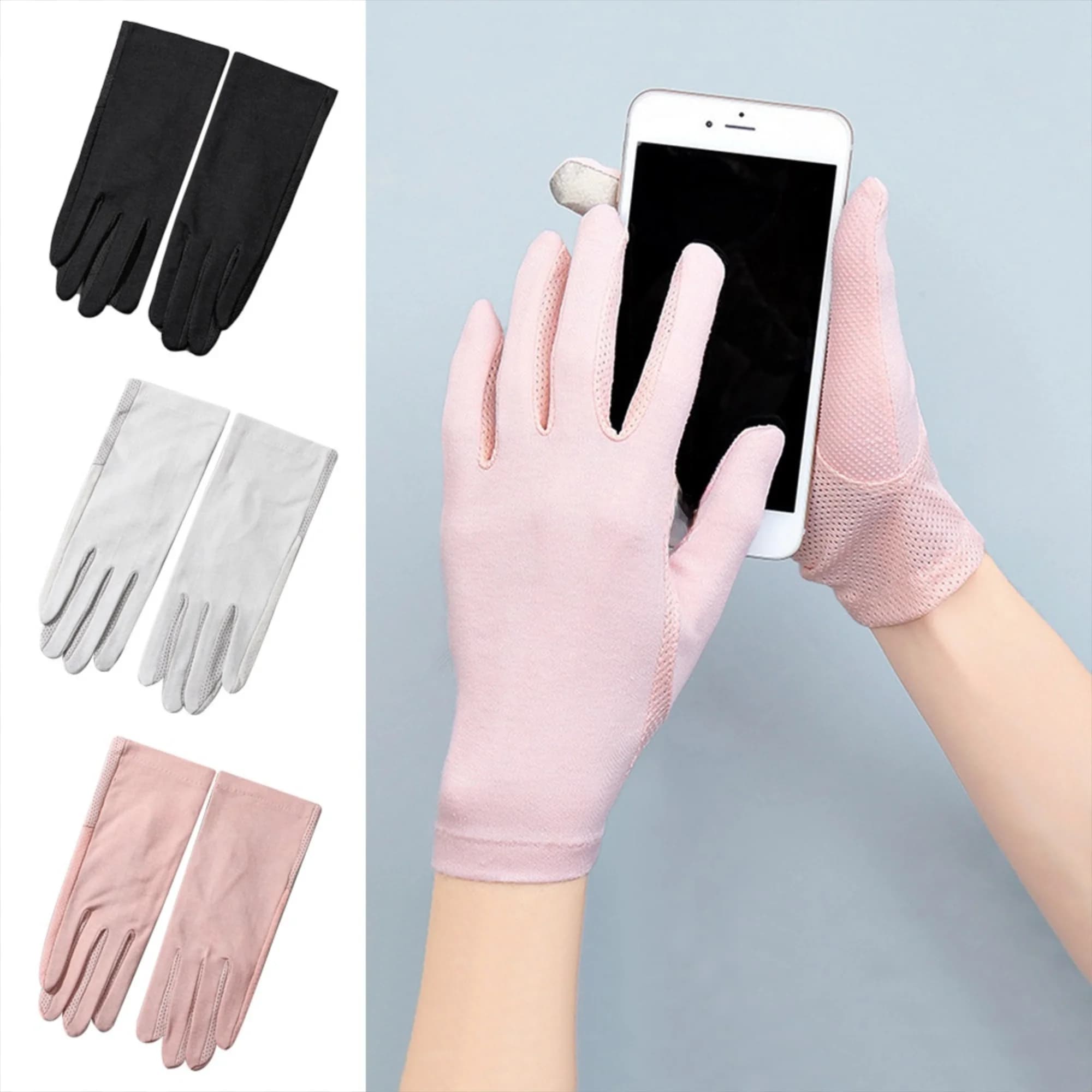 Guanti per protezione solare estiva con protezione UV Guanti anti-UV sottili e traspiranti Touch screen elastico Guanti da guida per ciclismo da corsa
