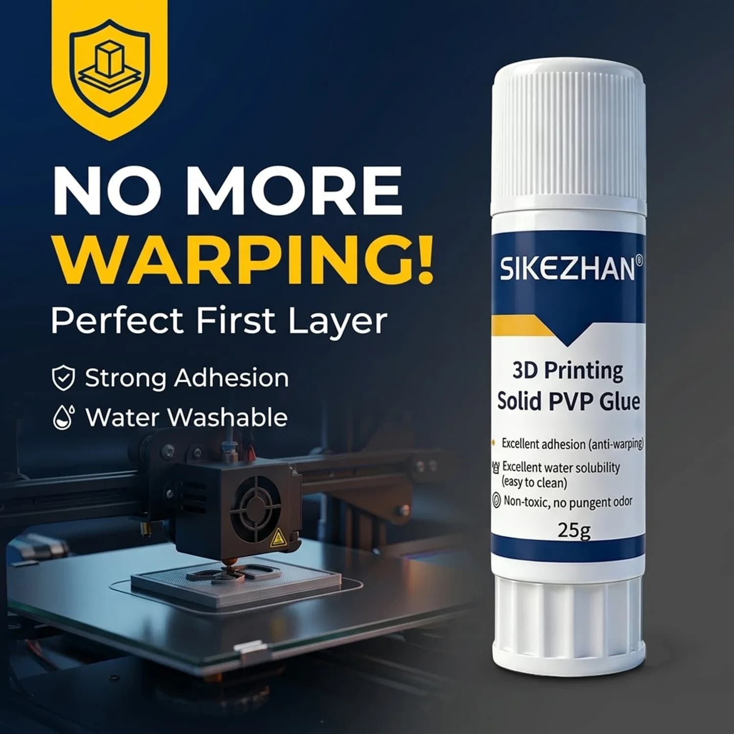 3D Printer Solid Glue Stick 25g PVP Adhesive Anti-Warping for PLA ABS PETG Filament Heated Bed Build Plate Washable Non-Toxic