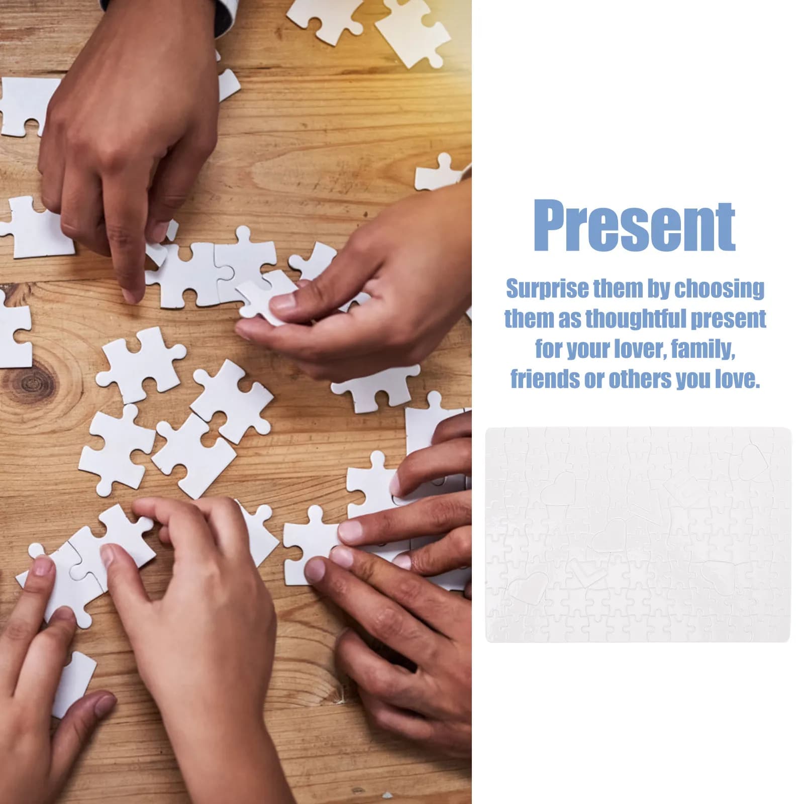 Set di Puzzle per Sublimazione Personalizzabile, Kit Fai-da-Te per Trasferimento a Caldo, Ideale per Matrimoni, Compleanni, Inviti, Stampa Foto Personalizzata