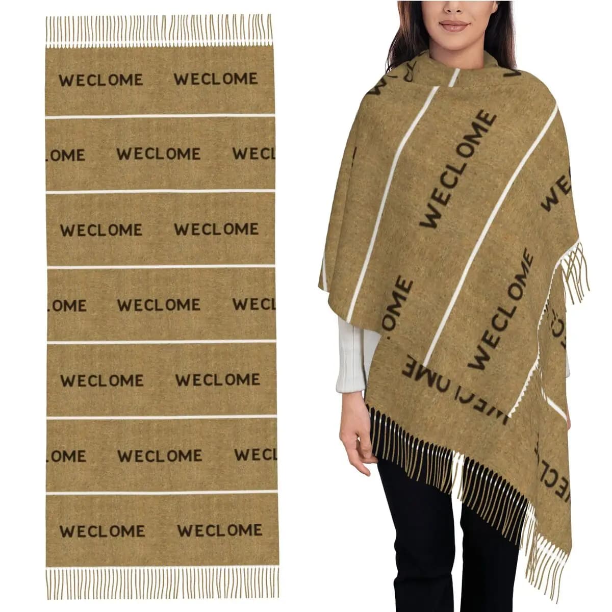 WECLOME (Still Game) Sciarpa Sciarpe con nappe per donna Scialli e stole morbidi e caldi Scialle lungo autunno inverno