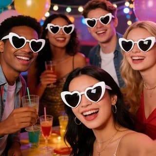 European and American retro love party glasses fashion trend photo props peach heart sunglasses men's sunglasses women's advanced sense