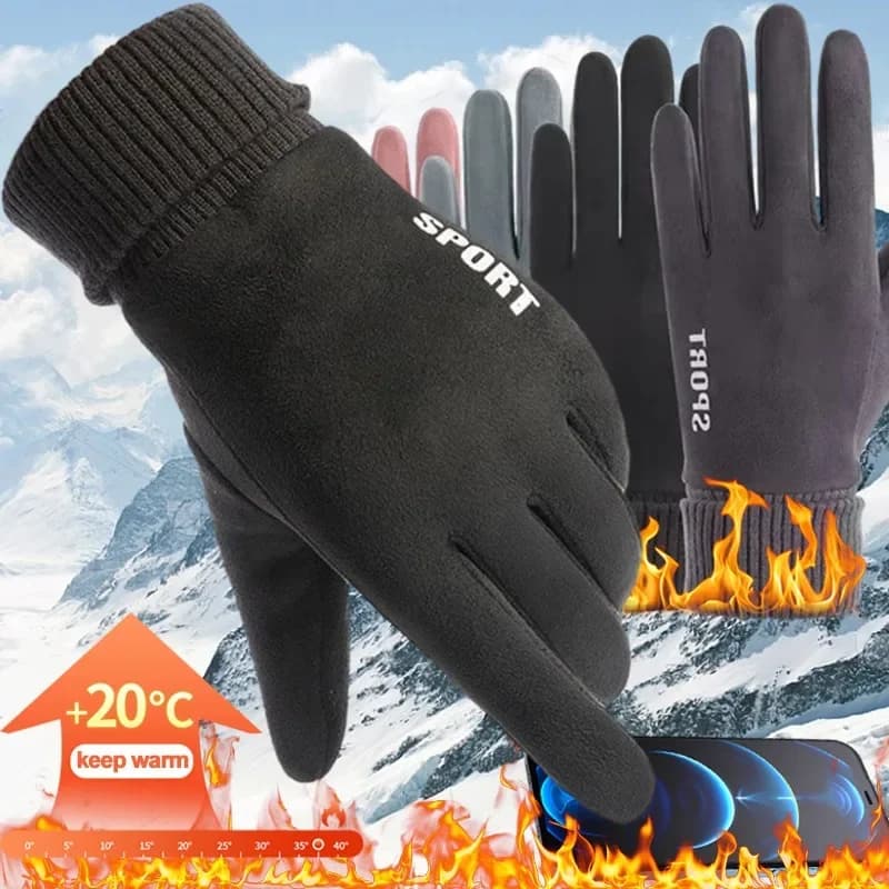 Guanti da ciclismo impermeabili invernali da uomo sport all'aria aperta corsa moto sci TouchScreen guanti in pile antiscivolo caldo dita intere