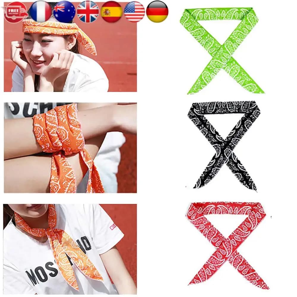 5 pieces chilling fresh scarf for neck band for outdoor sports towel cold sports ice for camping golf course gym beach trips