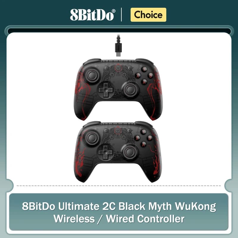 8BitDo Ultimate 2C Controller di gioco wireless Gamepad cablato Black Myth WuKong con joystick effetto Hall per Windows 10/11 Android