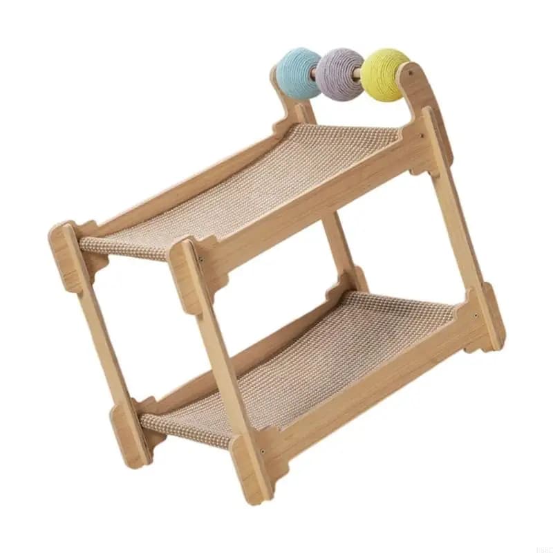 Tiragraffi per gatti con struttura in legno con tiragraffi in sisal per l'intrattenimento dei gatti in interni