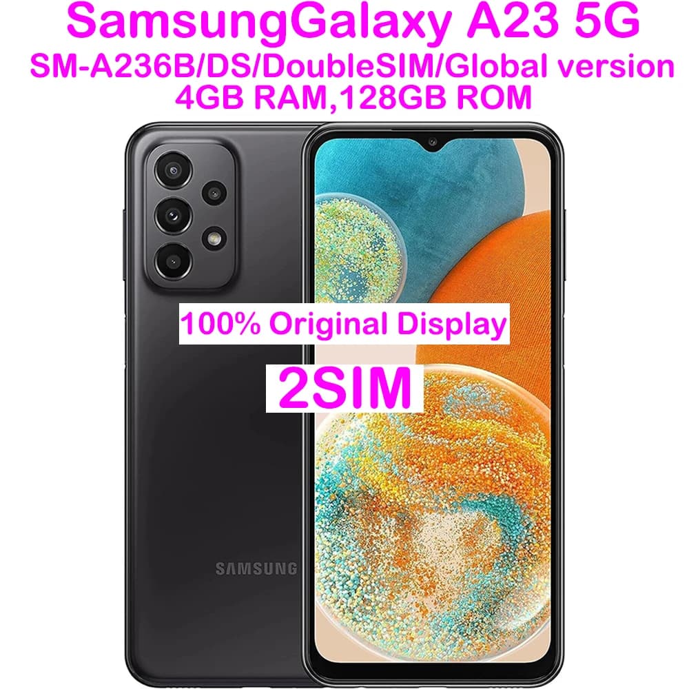 Samsung Galaxy A23 Usato, Smartphone Android, Edizione Globale, Dual SIM, Display 6.6 pollici 90Hz, Quad Camera 50MP, Ricondizionato, Batteria 5000mAh, NFC
