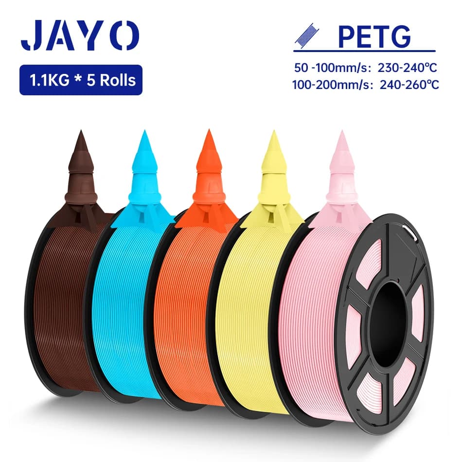 JAYO 5 PETG Filament Rolls 1.75MM 1.1KG/Rotole Filament for High Tenacity 3D PETG Printer for FDM 3D Printing Material