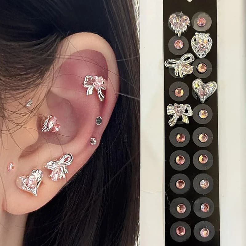 20Patch Butterfly Shape Flower Shape Crystal Earrings Headset Use Earrings And Drops Earrings Patch Massage Therapy for Needle