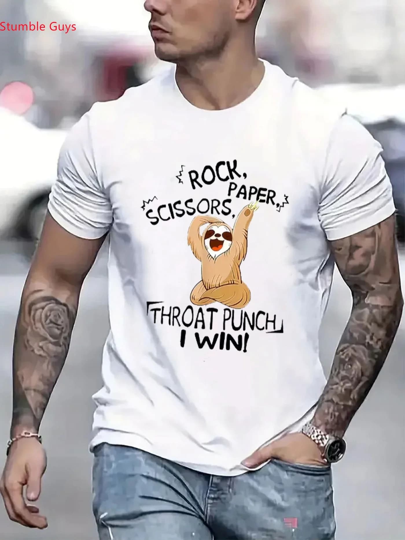 Men's Casual Fashion Breathable T-Shirt Summer Short Sleeve Quick Dry Printed Jersey Tops