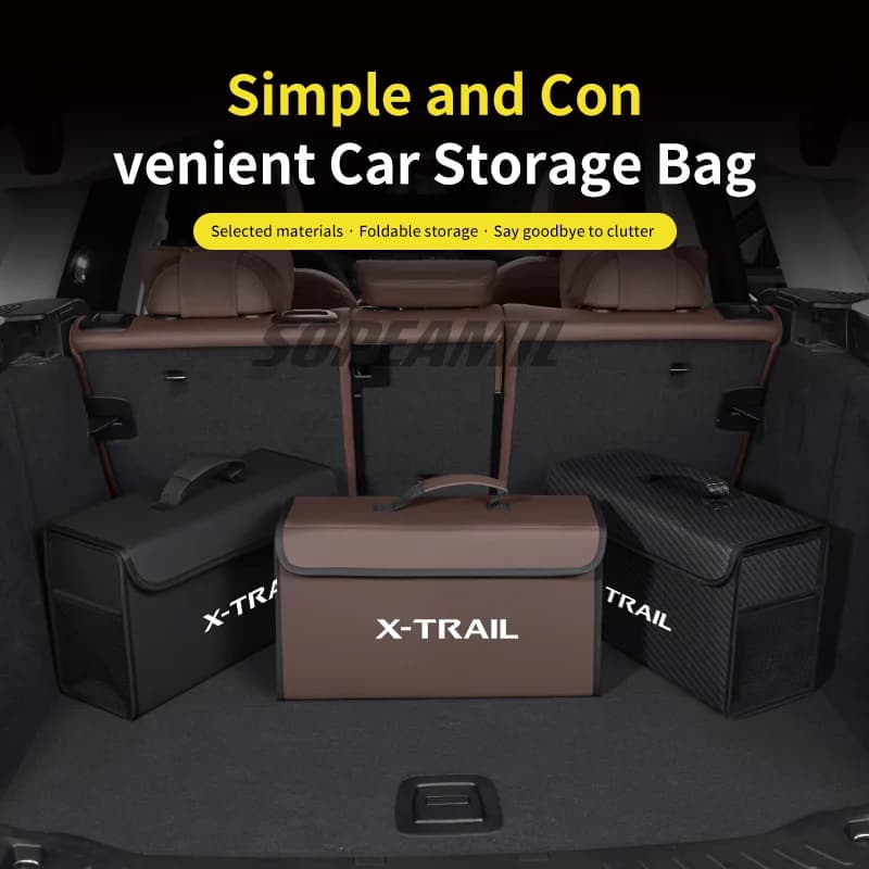 Scatola portaoggetti e organizzativa per bagagliaio di un'auto per Nissan Qashqai X-Trail Patrol Nuovissima scatola portaoggetti per bagagliaio in pelle Accessori auto