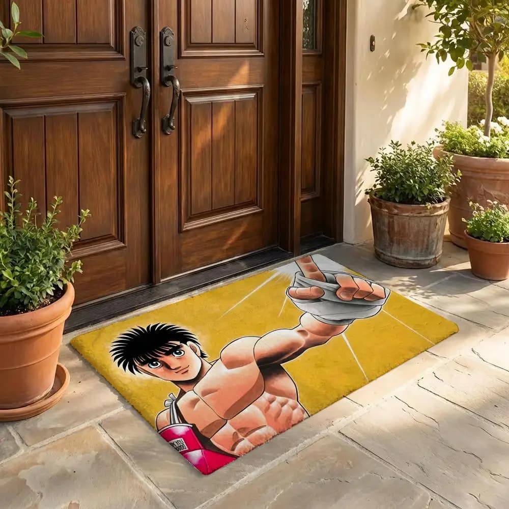 Tappetino da pavimento Anime Fighting Spirit Hajime No Ippo, tappetino in flanella, antiscivolo, per camera da letto, soggiorno, decorazioni per la casa