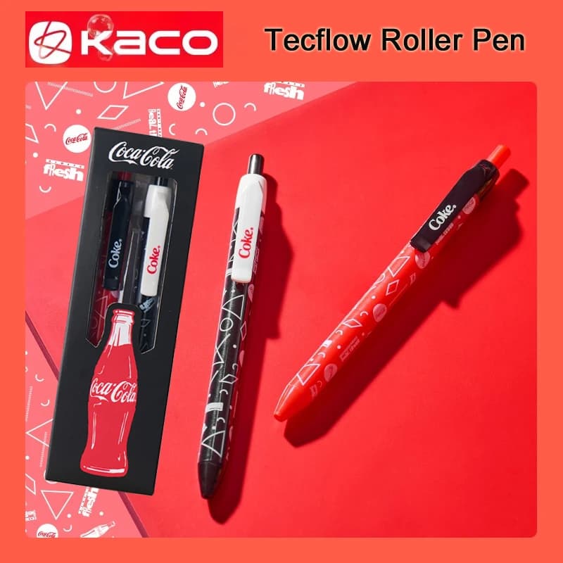 Penna gel KACO Coca-Cola "Happy Bubbles", punta fine da 0,5 mm, asciugatura rapida e liscia, divertente penna a tema Soda Pop da collezione, cancelleria estetica