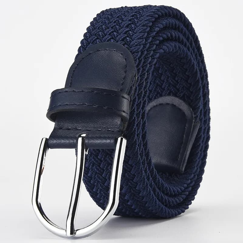 Nuovo design blu navy nero cintura da uomo molto popolare 105 cm elementi coreani tessuto di lusso elasticizzato casual fibbia in lega ago elastico