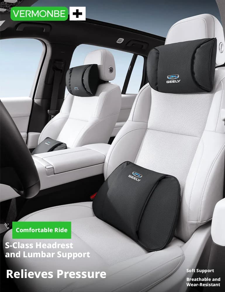 Cuscino per il collo e supporto lombare per auto, protezione della colonna vertebrale per Geely Coolray Atlas Boyue NL3 Emgrand X7 EX7 SUV