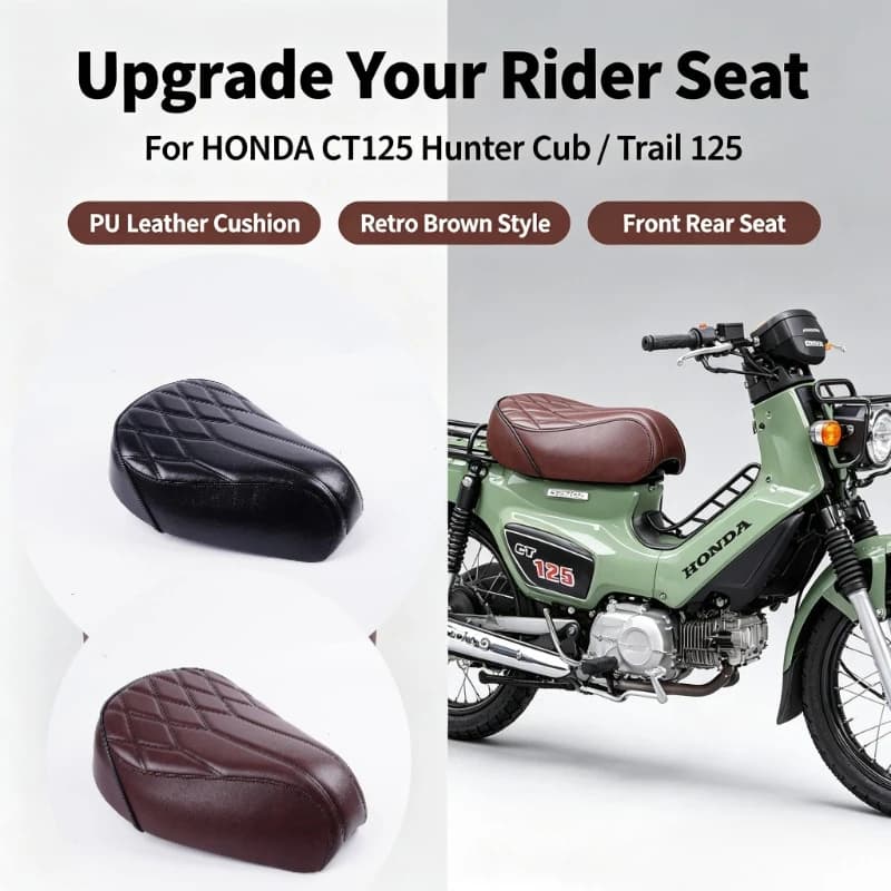 For HONDA CT125 Hunter Cub Trail 125 JA55 JA65 Single Seat Motorcycle Accessories Front Rear PU Leather Pillow Seat Cushion