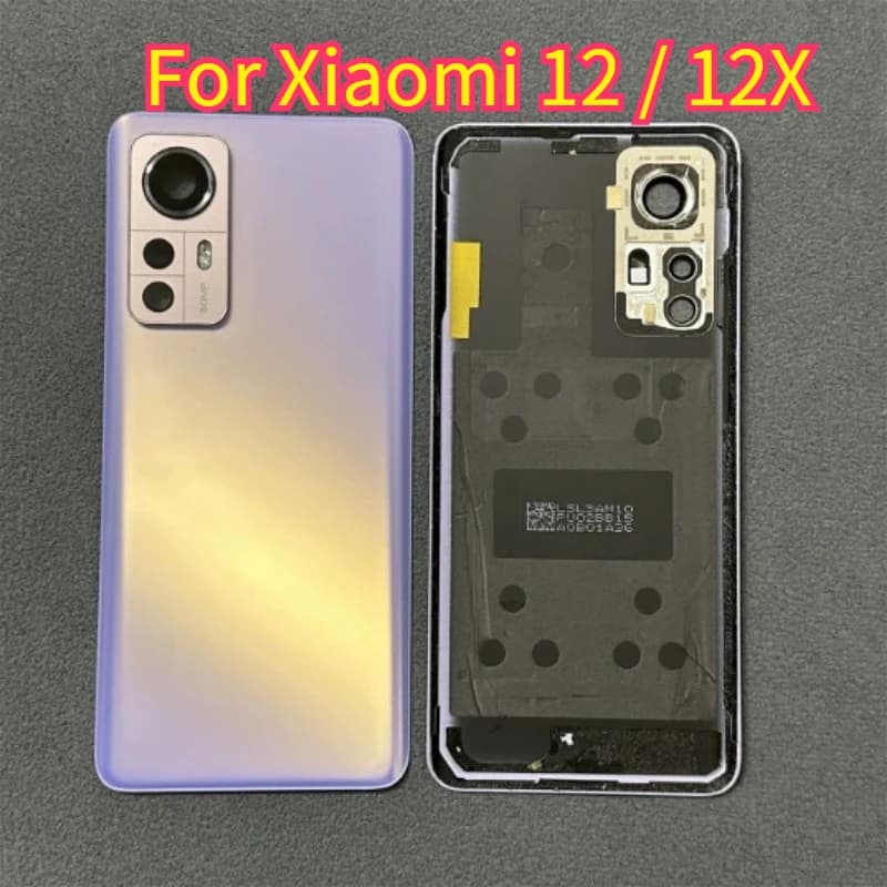 A+ Back Glass Battery Cover Replacement For Xiaomi Mi 12 12S 12X Housing Lid Door Rear Case Shell with Camera Lens