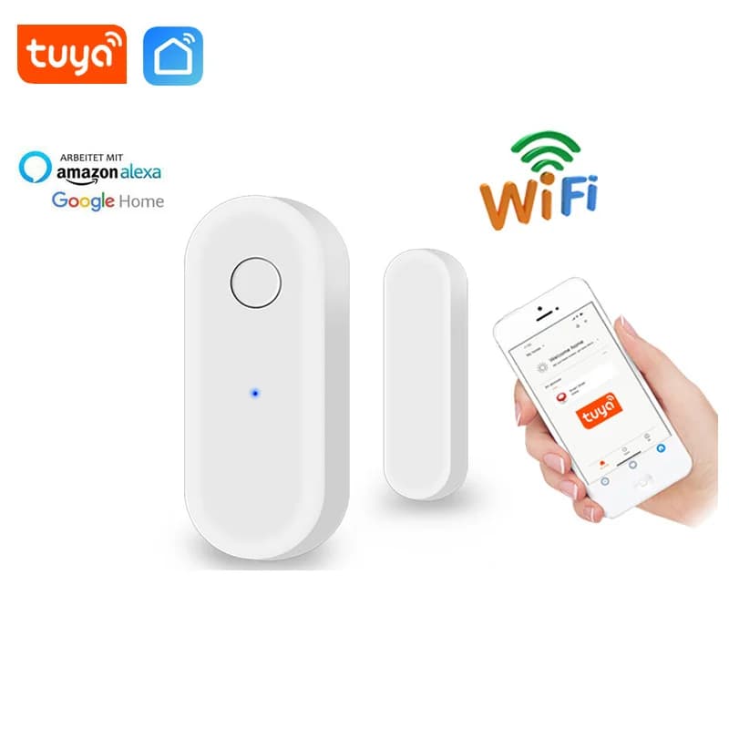 Rilevatore magnetico per porta intelligente Wi-Fi Sensore antintrusione per porte e finestre Graffiti Allarme ricevente remoto Google Home