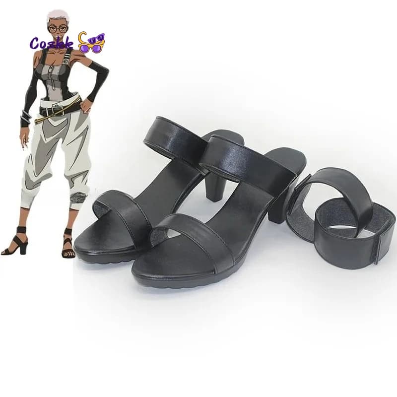 Gachiakuta Semiu Grier Cosplay Shoes Boots Anime Black Sandals with high heel Halloween Carnival party accessories for adult women and girls