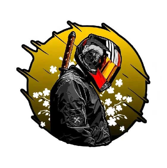Adesivo per motociclisti Samurai da 1 pezzo, adesivo in vinile impermeabile per la decorazione del casco di bici e auto