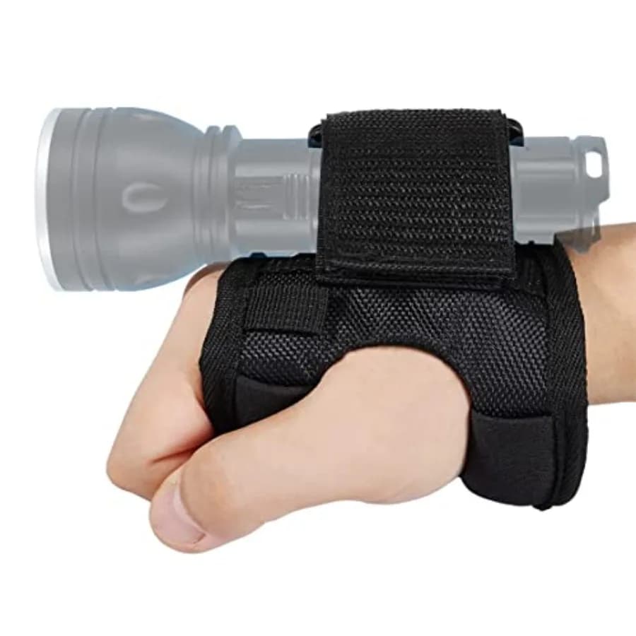 Diving Flashlight Glove PFSN Hands Free Dive Light Holder with Hold Attach Velcro, Scuba Gear Dive Lanyard, Universal Strap, Sc
