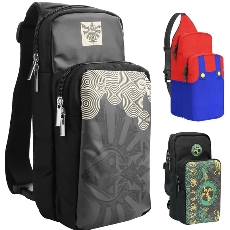 Borsa da viaggio per Nintendo Switch/Lite/OLED, zaino a tracolla portatile per Zelda Tasche nere per console Switch