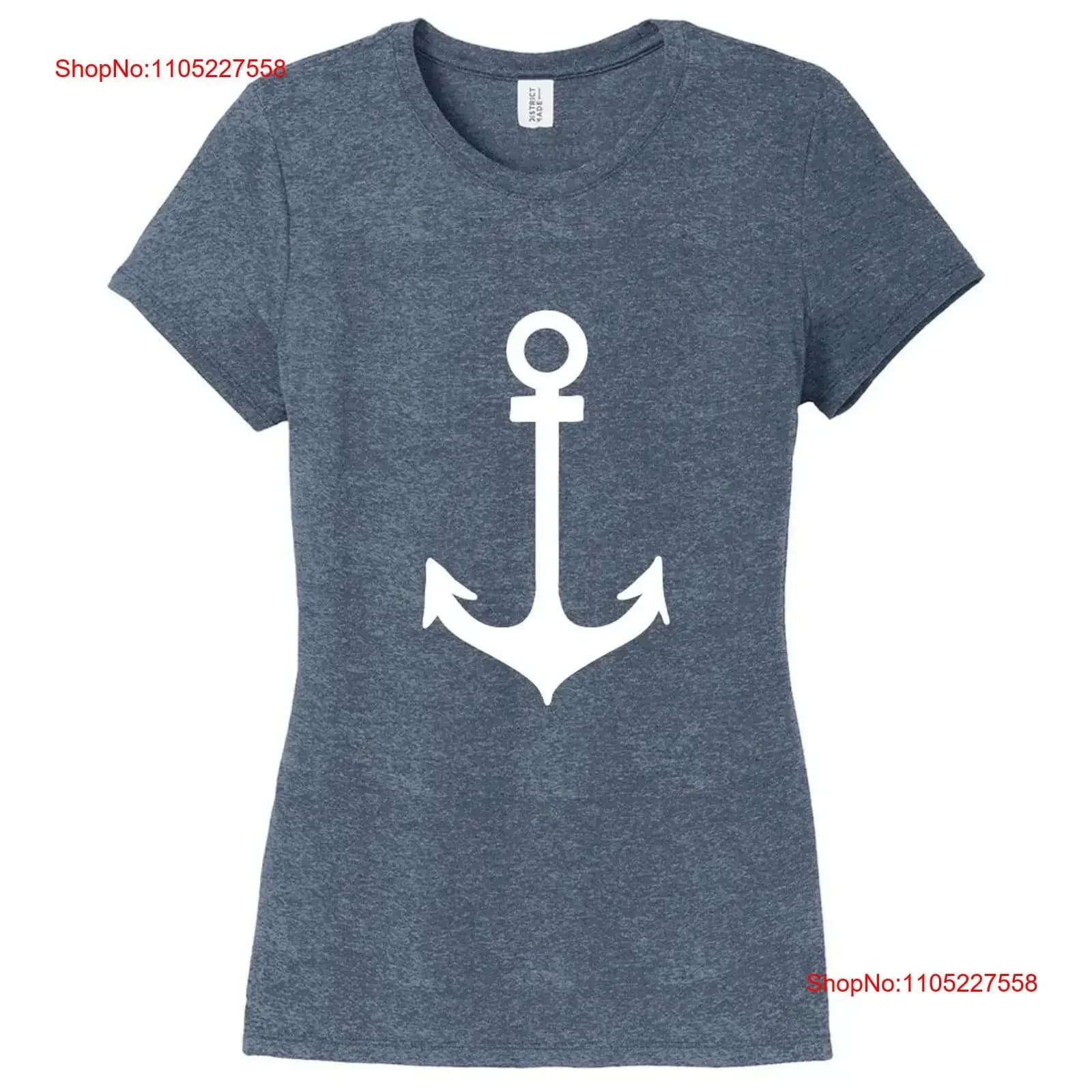 T-shirt aderente da donna Anchor Nautical Lake Beach Ocean Boating vintage lavato Abiti firmati unisex Moda leggermente grafica