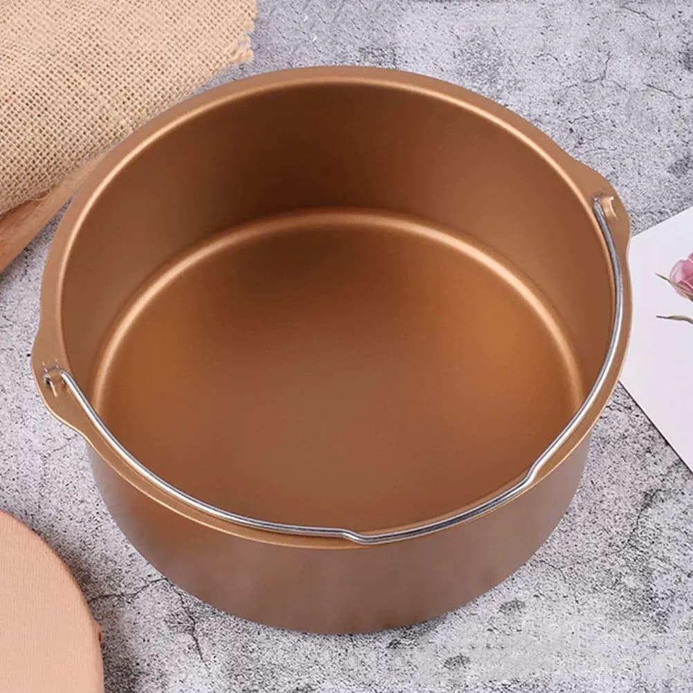 Stampo per Torte Resistente, Teglia Antiaderente per Friggitrice ad Aria con Manico, Teglia per Pizza, Utensile da Cucina per Forno, Vassoio per Friggitrice ad Aria