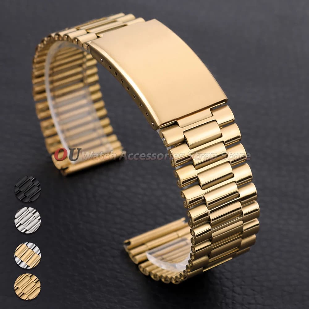 Cinturino in acciaio inossidabile 18mm 20mm 22mm per Huewei per Smartwatch, cinturini in metallo per Seiko, accessori universali per orologi da uomo e da donna