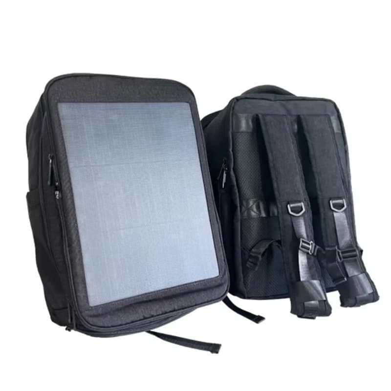 Zaino da alpinismo impermeabile da 20 litri con pannelli solari da 14 W, tipo zaino con pannello solare