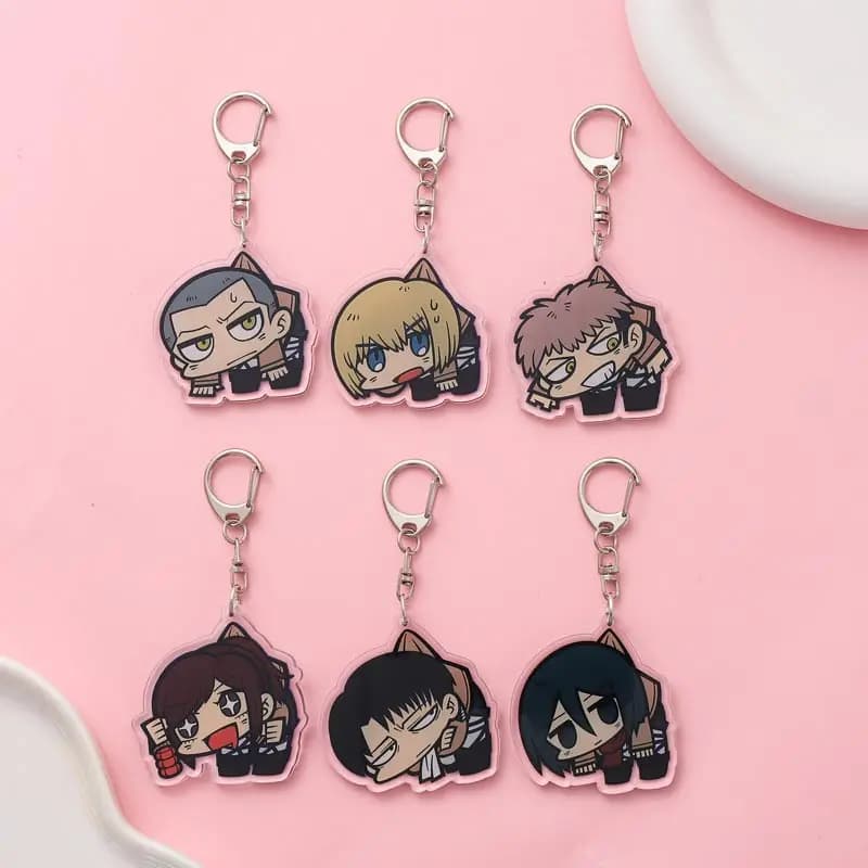 1/13Pcs Anime Figures Attack on Titan Acrylic Keychain Backpack Pendant Funny Bag Charms Accessories Decoration Holiday Gifts