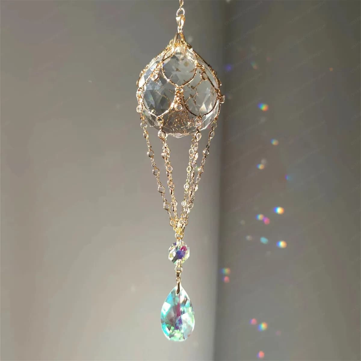 Sunshine Catcher Dream Window Wind Chime Pendant Cat Teaser Artifact Romantic Rainbow Homestay Home Renovation Decoration