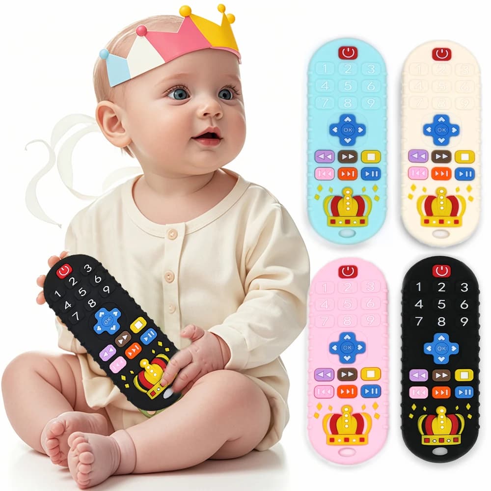 Giocattolo per la dentizione del bambino Simulatore di telecomando per massaggiagengive Giocattolo sensoriale in silicone ispirato a Montessori