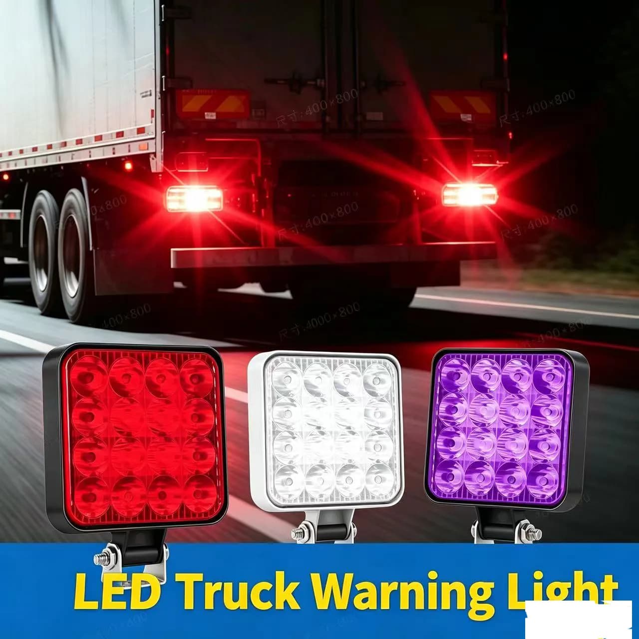 2PCS12V-60V ATV high voltage resistant ATV square spotlight suitable for SUV truck off-road night driving light 48WLED light