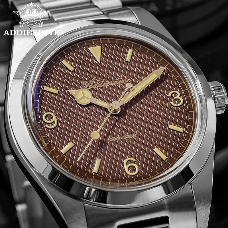ADDIESDIVE men's watch AD2096 reloj hombre Stainless steel 316L Luminoso 10Bar Quartz watch mirror glass waterproof