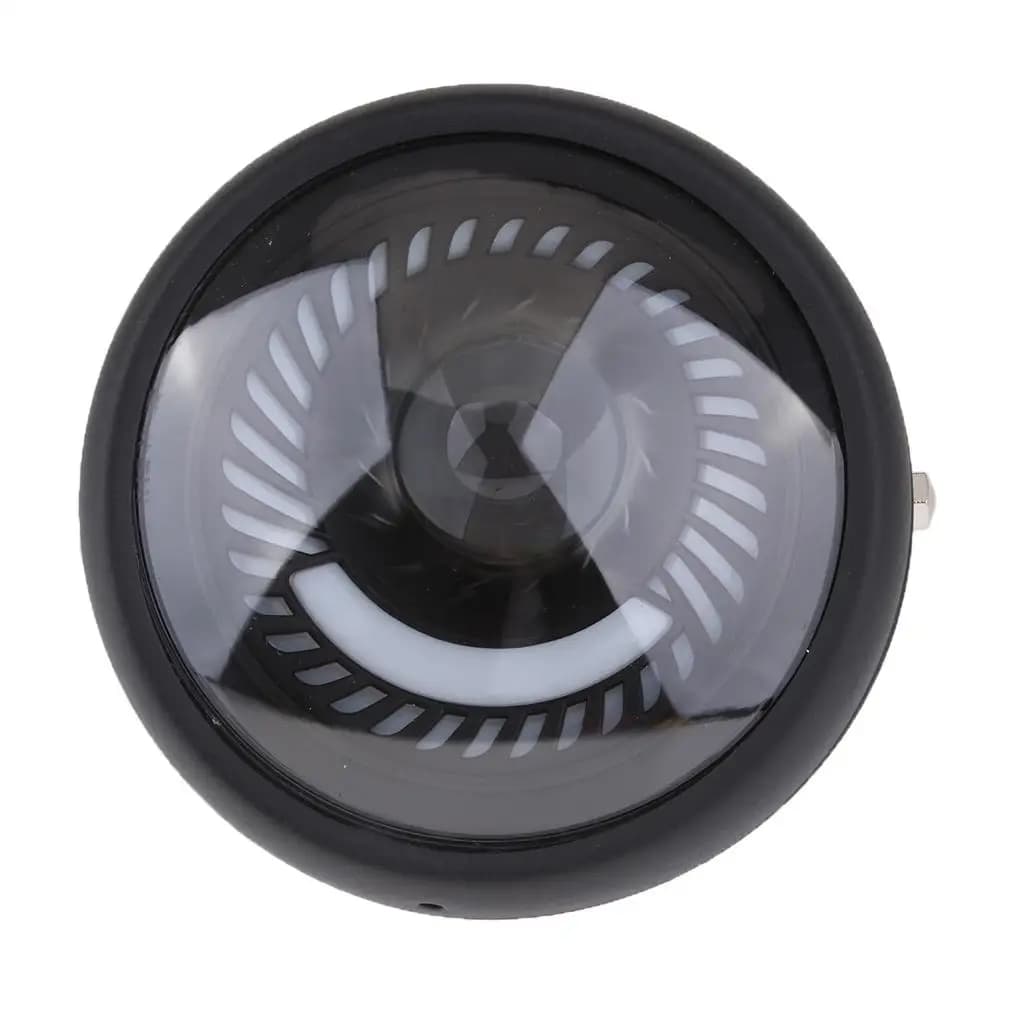 Faro rotondo universale per moto a LED da 7 pollici Lampada anteriore in metallo nero Luce di guida ausiliaria per Chopper Cafe Racer