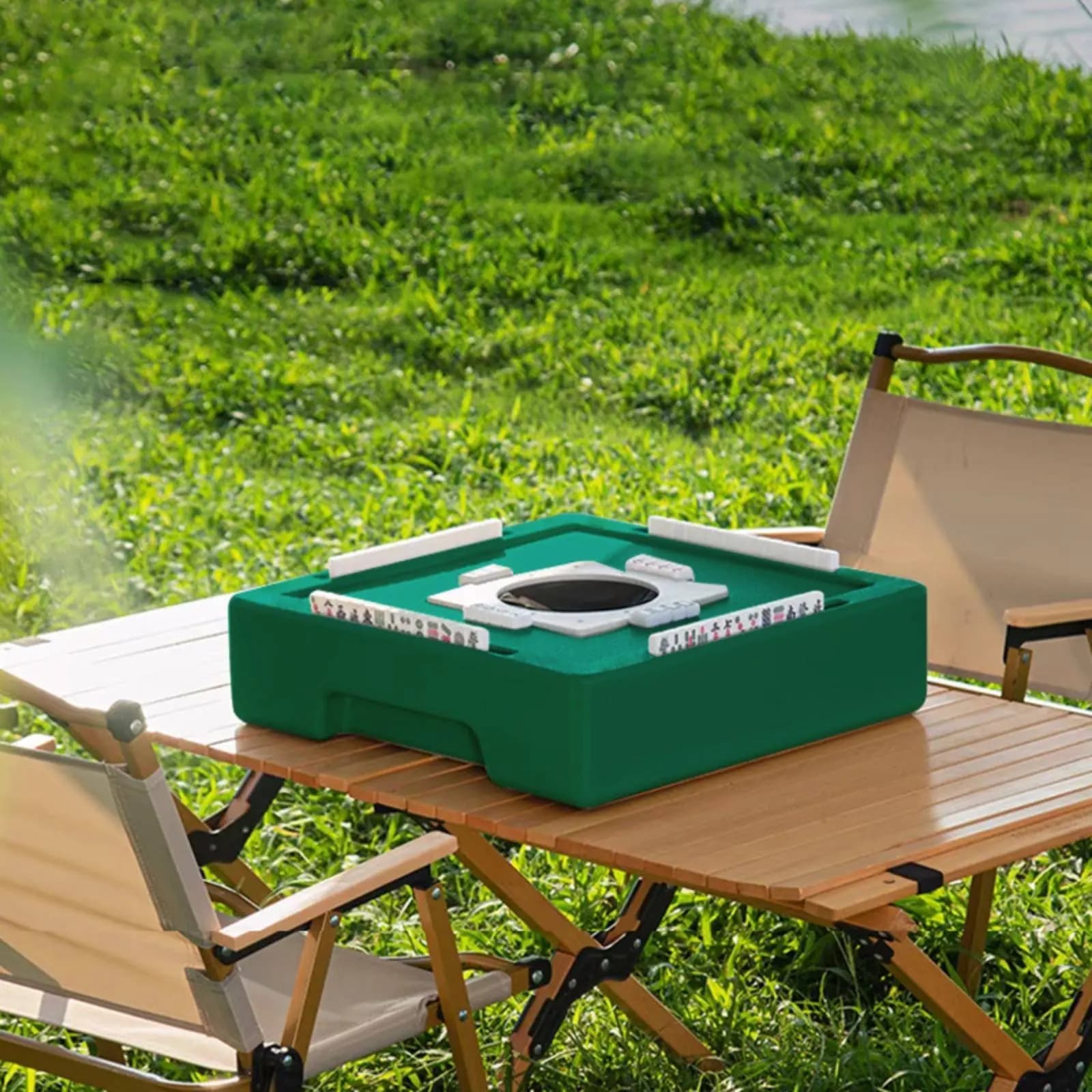 Set Mini Mahjong Leggero da Viaggio con Tessere Completamente Incise e Antirumore per Studenti