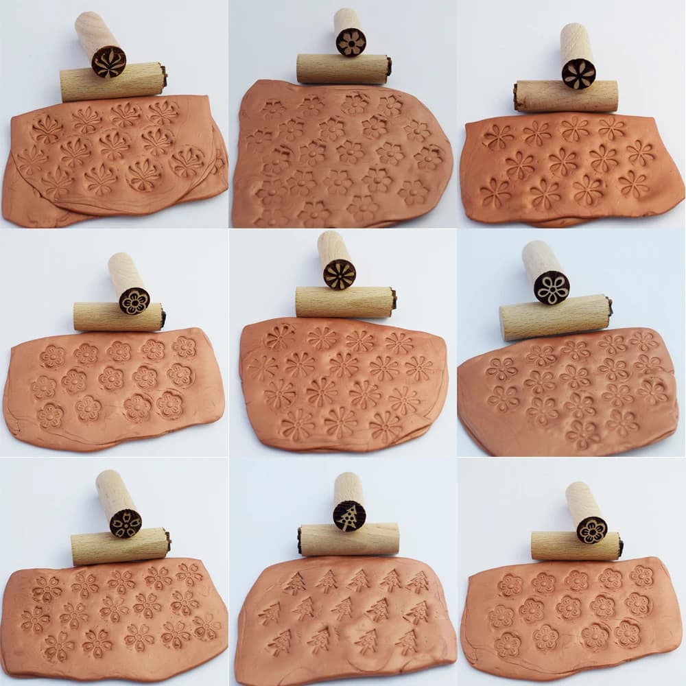 Mini timbro di argilla sigillo in rilievo 1,5 cm blocco di legno per ceramica ceramica argilla polimerica gioielli fai da te arte impressione strumento di hobby