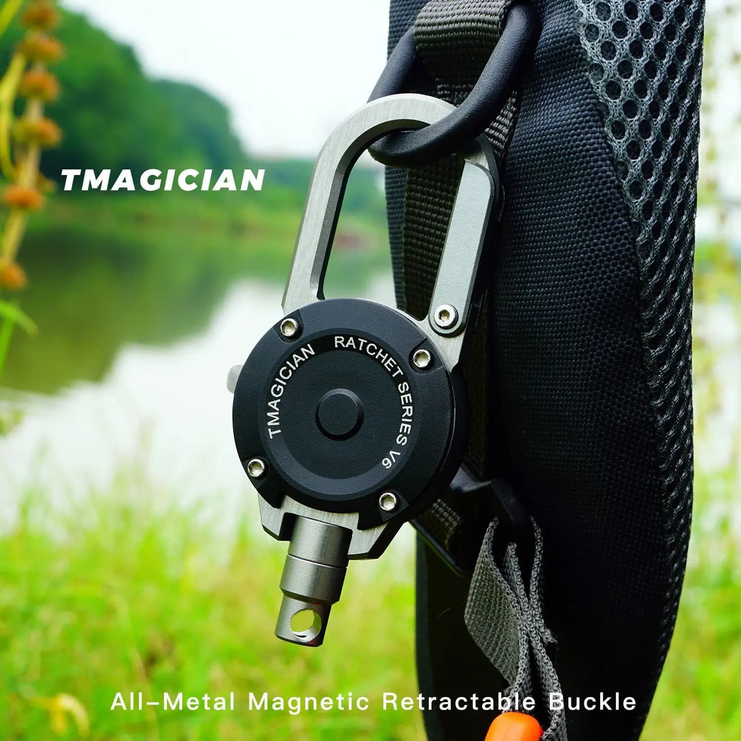 TC4 Titanium Aluminum Alloy Retractable Heavy Duty Pull Reel Mosque Strong Steel Wire Lost Corda Buckle Ring Keychain External
