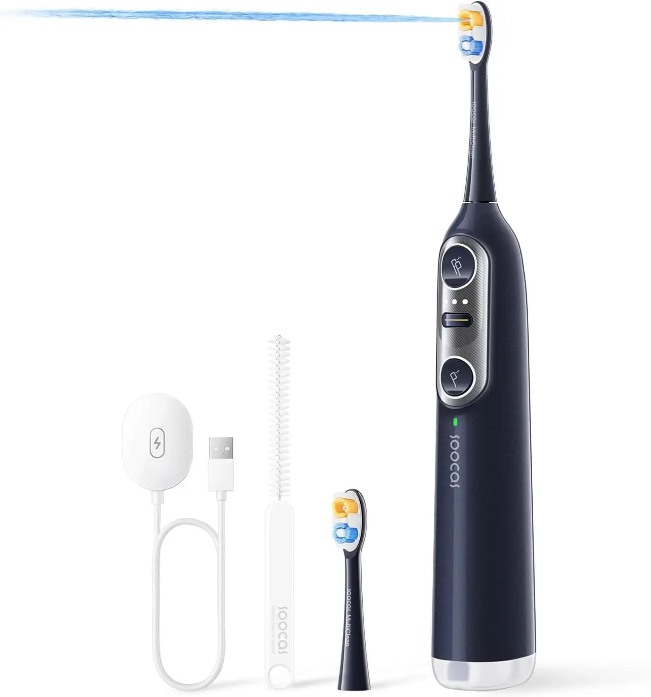 Sonic electric toothbrush with oral sprinkler, wireless oral sprinkler for travel, plaque removal up to 100%, dark purple