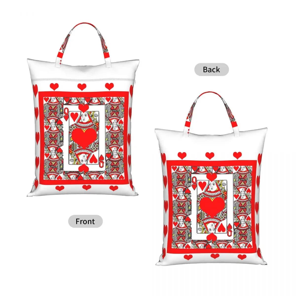 Queen Of Hearts Travel Laundry Bag Waterproof Reusable Dirty Clothes Pouch Gym Yoga Camping Washing Basket