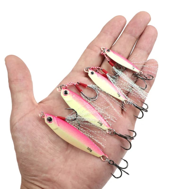 Artificial bait Luminous Iron Plate for Lanci Lunghi 7g-30g with Double Amo, for Sea Fishing, Sgombro, Floating, Riva Lanci Tool