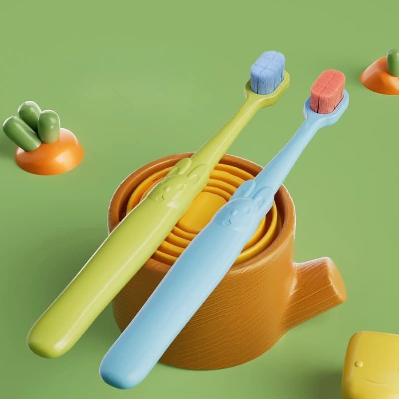 Spazzolino da denti per bambini a forma di coniglio carino Spazzole per sbiancamento dei denti con setole morbide per 2-6 anni Spazzolini da denti per bambini Igiene orale dentale