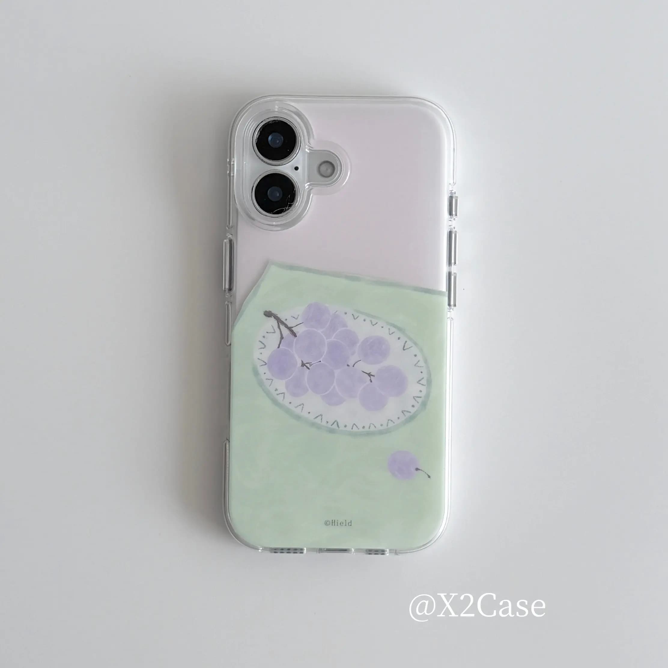 Korean Ins Healing Oil Painting Grapes Phone Case For iPhone 17 Air 16 15 14 13 12 11 Pro Max Plus Y2K Cover Advanced