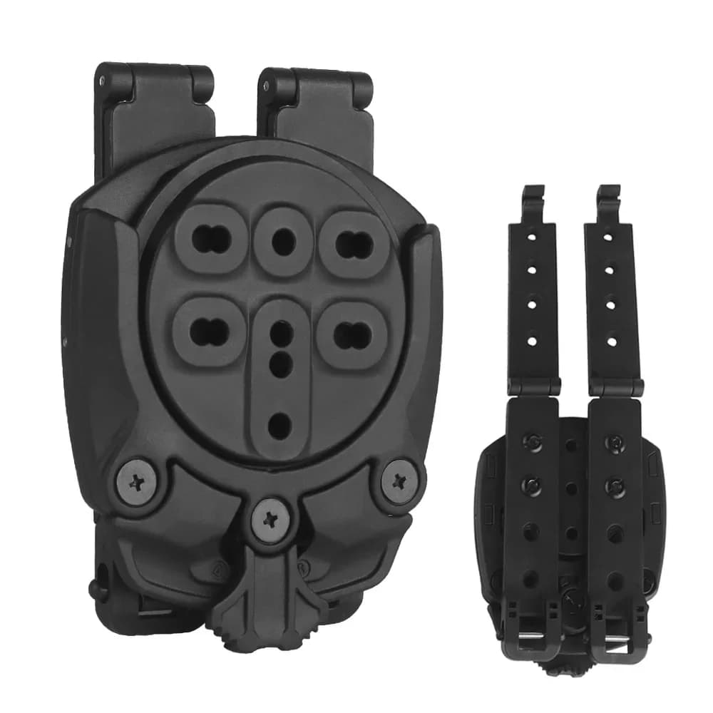 Adattatore MOLLE con base per fondina da 360 gradi per gilet tattico Portapiatti da caccia Porta custodia per fondina Airsoft Accessori per cintura