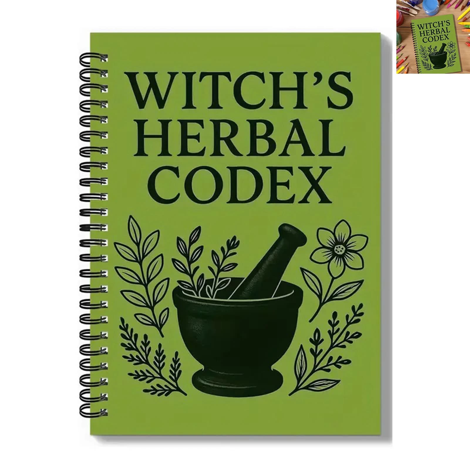 Diario premium Witch Herbal Notebook con layout strutturato per la pianificazione della vita e la registrazione dei desideri medici
