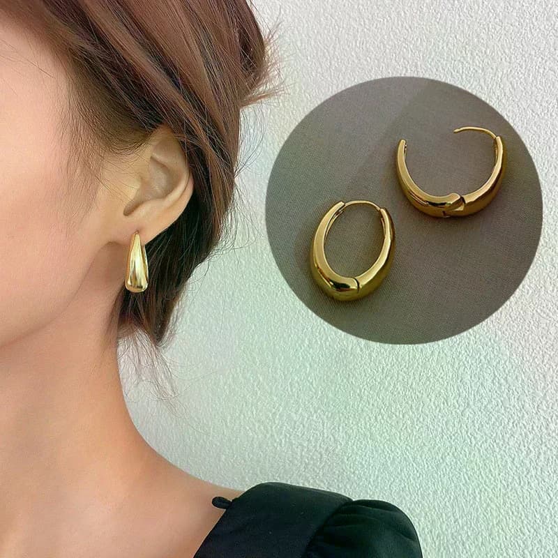 1Pair Classic Style Small Hoop Earrings Gold Color Simple Exquisite U-Shaped Earring For Girl Gift Beautiful Jewelry Accessories