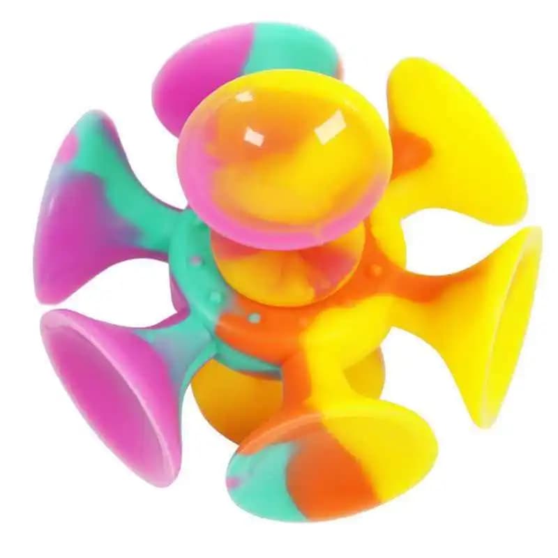 Fidget Spinner Unico in Silicone con Ventosa, Giocattoli Antistress per Ansia e ADHD, per Adulti e Bambini, Gadget per Feste, Regali e Gadget da Infilare nel Calze Regalo