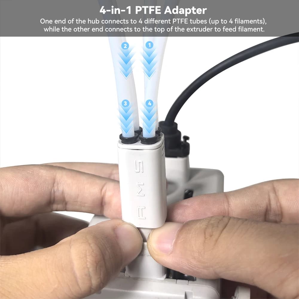 Upgraded 4-in-1 PTFE AdapterFor Bambu Lab A1/A1 mini AMS Lite Hub Filament Multi-color Printing For A1/A1mini 3D Printer Parts